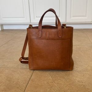 Madewell The Ziptop Transport Crossbody Purse English Saddle Brown